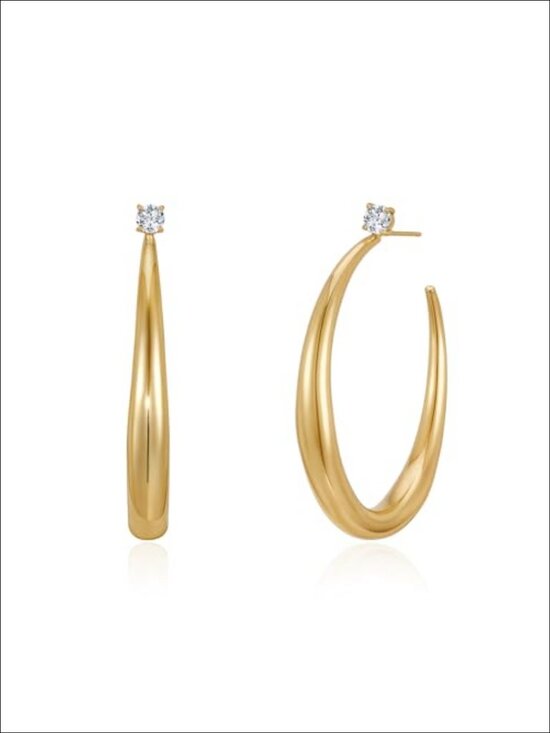 Jewelry - 14K Gold Plated Chunky Hoop Earrings Hypoallergenic Non Tarnish